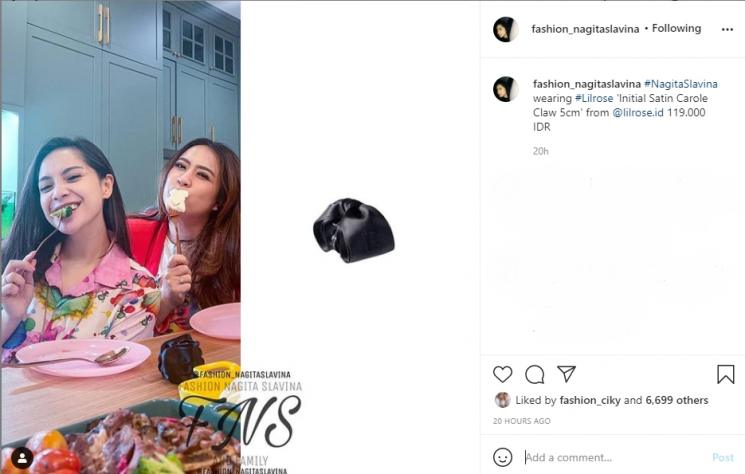 Jepit rambut Nagita Slavina. (Instagram/fashion_nagitaslavina)
