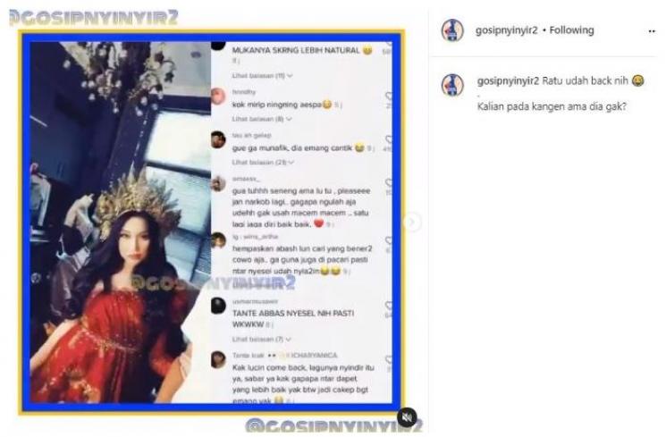 Lucinta Luna dimiripin Ningning aespa. (Instagram/@gosipnyinyir2)