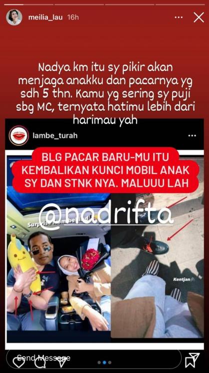 Curhatan Ibunda Felicia Tissue, Meilia Lau untuk Kaesang dan Nadya. (Instagram/meilia_lau)