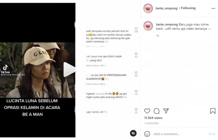 Viral video diduga Lucinta Luna ikut acara Be A Man. (Instagram/tante_ompong)