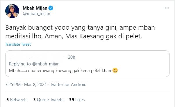 Mbah Mijan komentari Kaesang. (Twitter/mbah_mijan)
