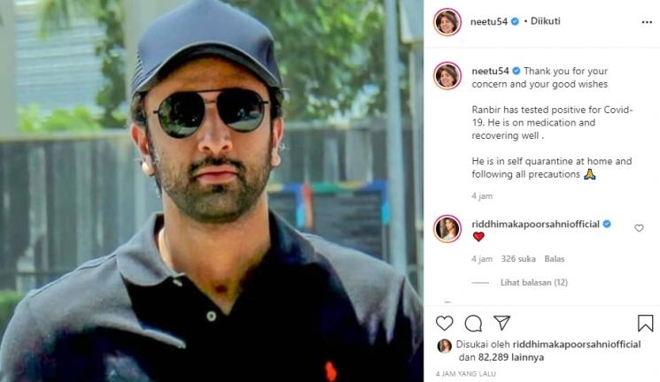 Ranbir Kapoor positif Covid-19 (Instagram/@neetu54)