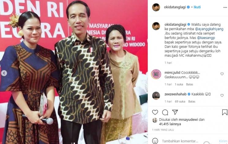 Okky Lukman saat hadiri pernikahan Kahiyang Ayu (Instagram.com)
