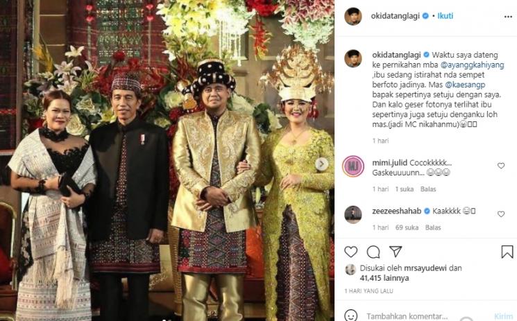 Okky Lukman saat hadiri pernikahan Kahiyang Ayu (Instagram.com)