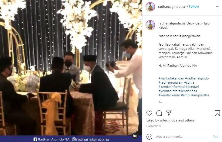 Radhan Nur Alam menikah. (Instagram/@radhanalgindo.na, @aureliehermansyah)