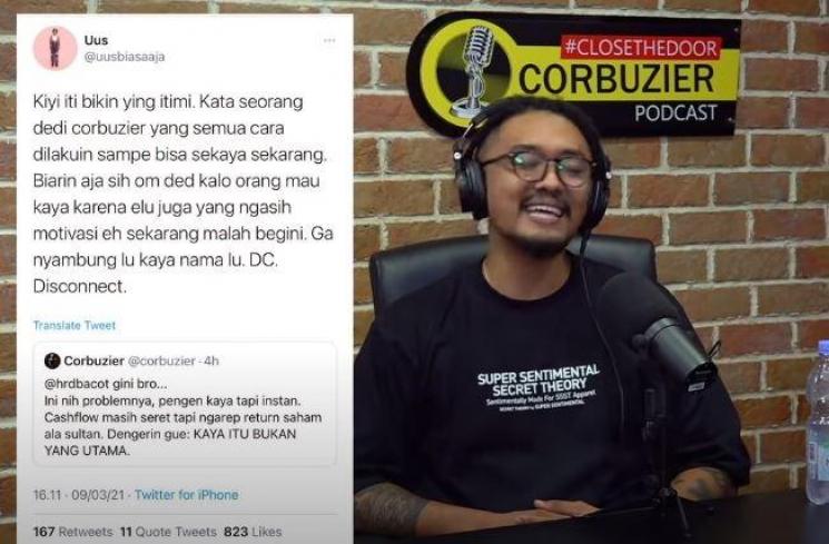 Uus buat cuitan soal Deddy Corbuzier. (Youtube/DeddyCorbuzier)