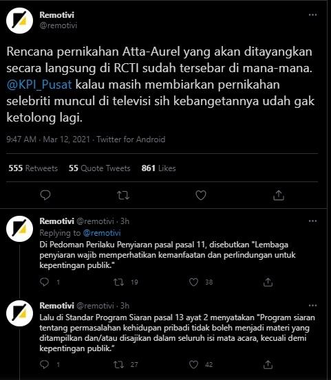 Kicauan Remotivi. (Twitter)