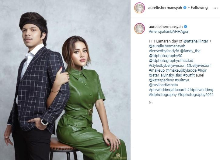 Foto prewedding Atta Halilintar dan Aurel Hermansyah. (Instagram/@aurelie.hermansyah)