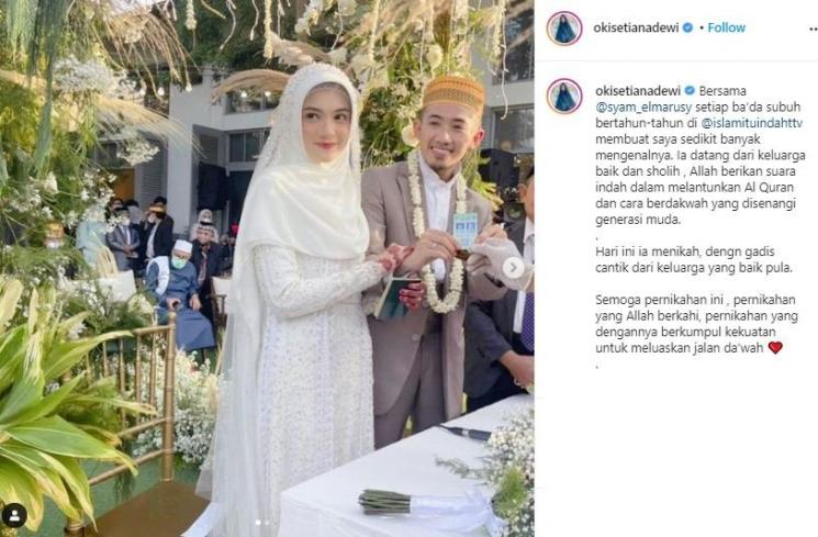 Ustaz Syam El Marusy menikah. (Instagram/@okisetianadewi)