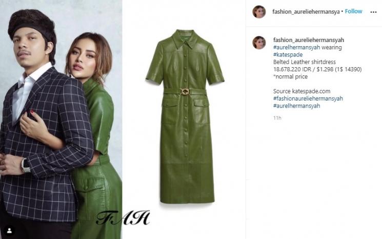 Harga outfit Aurel Hermansyah saat prewedding. (Instagram/@fashion_aureliehermansyah)