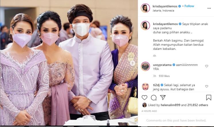 Krisdayanti ucap pesan untuk Atta Halilintar yang telah melamar Aurel. (Instagram/krisdayantilemos)