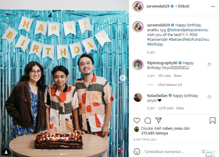 Sarwendah, Betrand Peto dan Ruben Onsu (Instagram.com)