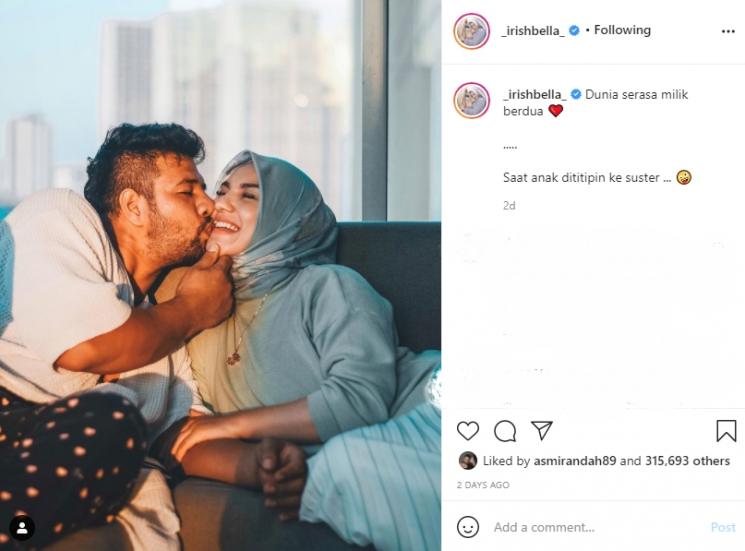 Potret mesra Irish Bella dan Ammar Zoni. (Instagram/_irishbella_)