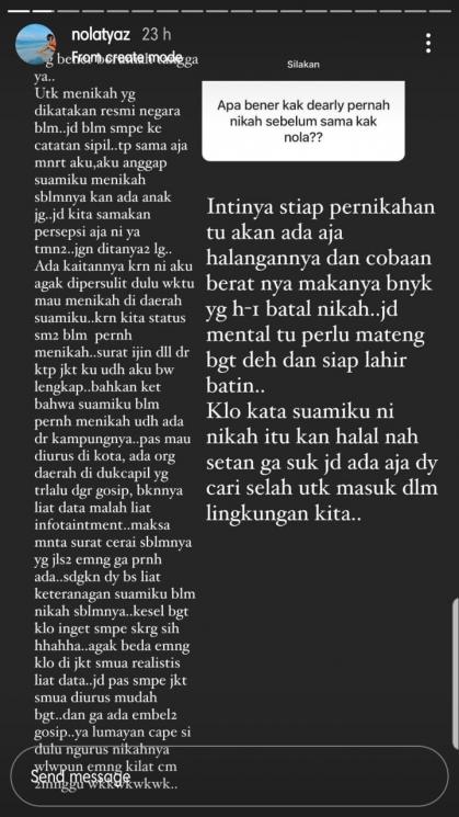 Nola Tyaz Handoko, istri Dirly. (Instagram/@nolatyaz)