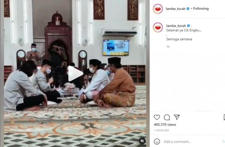 Engku Emran dan Noor Nabila menikah. (Instagram/lambe_turah)