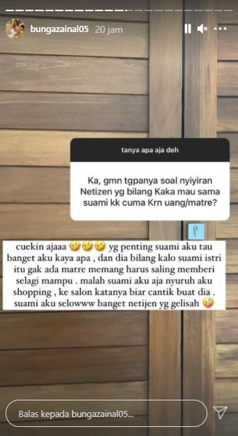 Postingan Bunga Zainal (Instagram.com) 