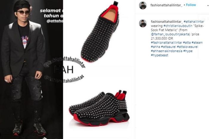 Sepatu Atta Halilintar. (Instagram/@fashionattahalilintar_)
