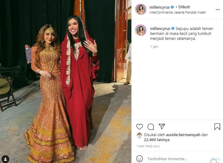 Penampilan Millen saat hadiri acara pengajian Aurel Hermansyah (Instagram.com)