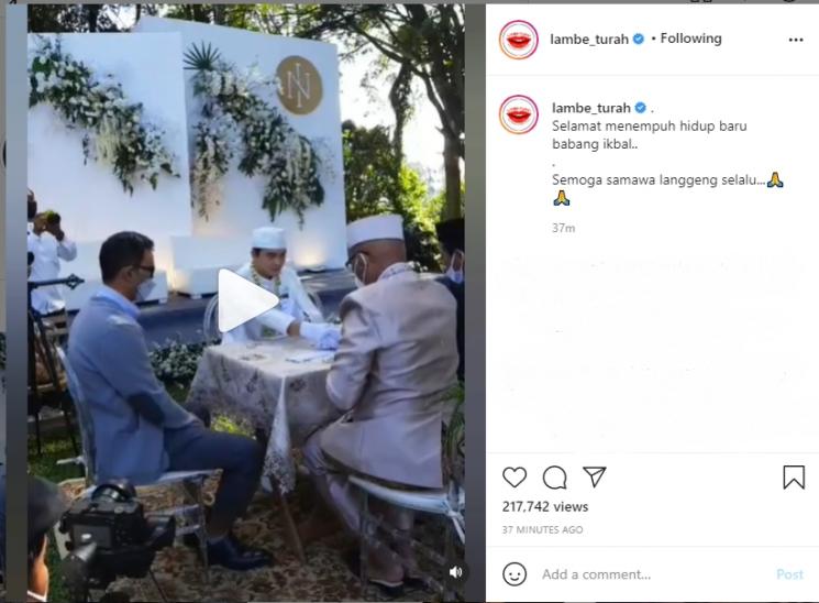 Ikbal Fauzi, Rendy Ikatan Cinta resmi menikah. (Instagram/lambe_turah)