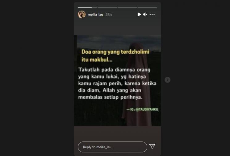 Ibunda Felicia Tissue diduga menyindir Kaesang Pangarep lagi. (Instagram/meilia_lau)