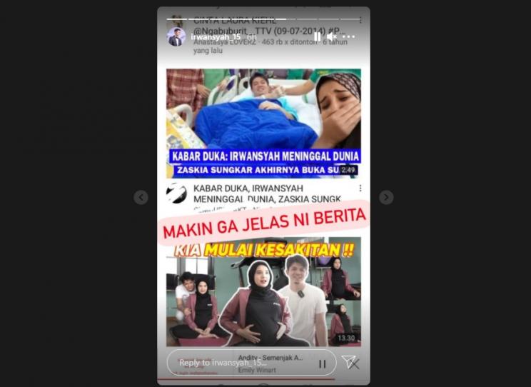 Irwansyah syok diberitakan meninggal dunia. (Instagram/irwansyah_15)