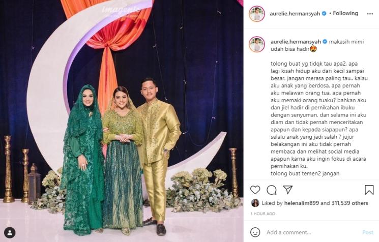 Aurel Hermansyah marah dituding kurang ajar pada Krisdayanti. (Instagram/aurelie.hermansyah)