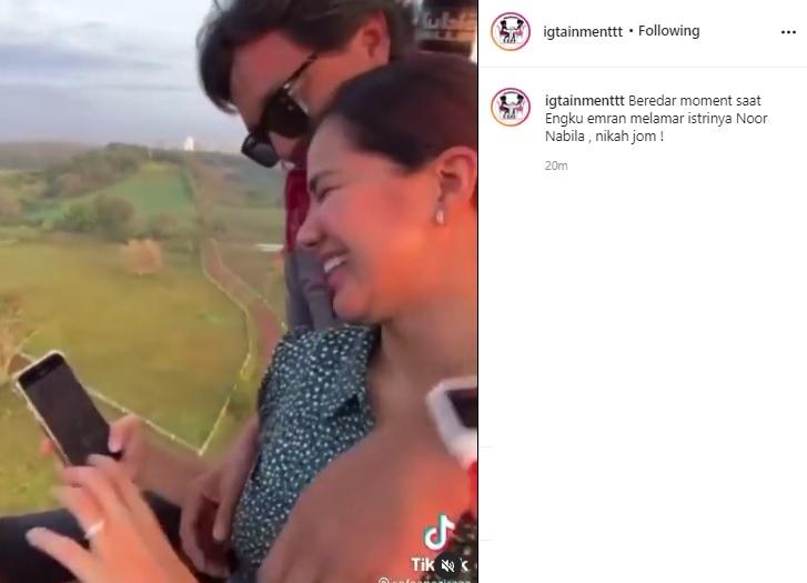 Engku Emran dan istri, Noor Nabila. (Instagram)