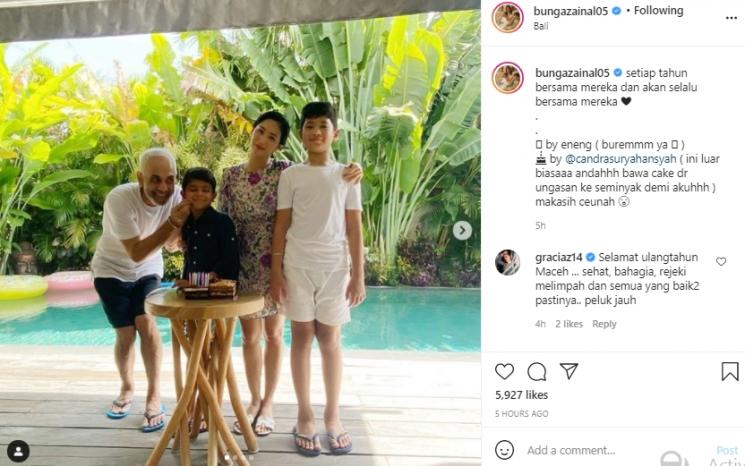 Bunga Zainal dan keluarga (Instagram.com)