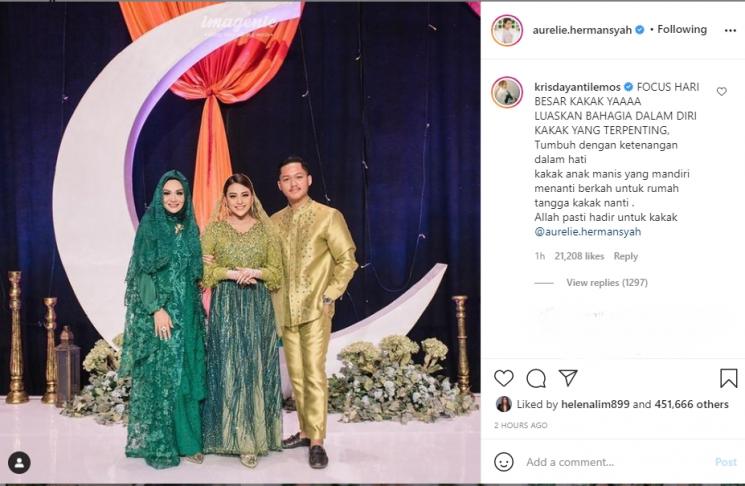 Aurel Hermansyah marah dituding kurang ajar pada Krisdayanti. (Instagram/aurelie.hermansyah)