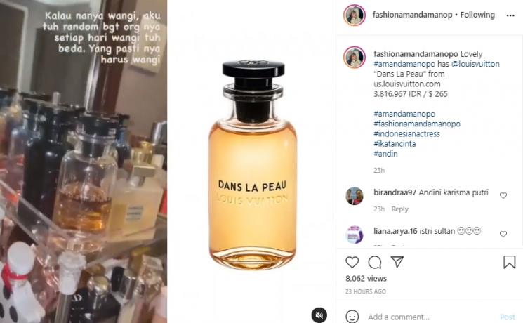 Koleksi parfum Amanda Manopo (Instagram.com/fashionamandamanopo)
