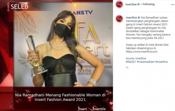 Nia Ramadhani jadi artis paling fashionable. (Instagram)