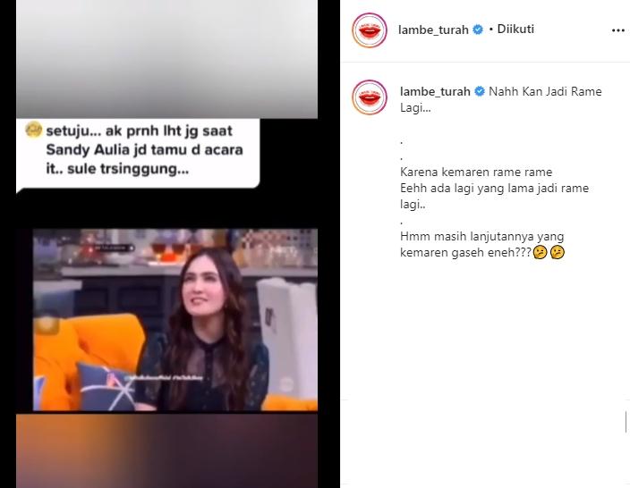 Shandy Aulia dan Sule (Instagram/@lambe_turah)
