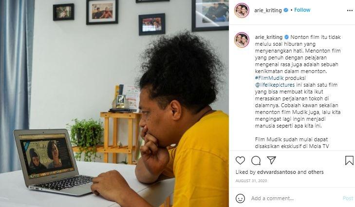 Kos-kosan Arie Kriting dan Indah Permatasari. (Instagram/@arie_kriting)