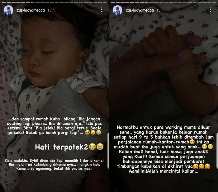 Zaskia Adya Mecca diprotes anak. (Instagram/@zaskiadyamecca)
