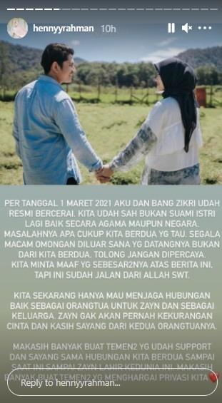 Postingan Henny Rahman. (Instagram/@hennyyrahman)