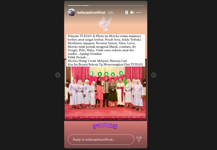 Bella Saphira Kenang Momen di Gereja Katedral Makassar. (Instagram/bellasaphiraofficial)