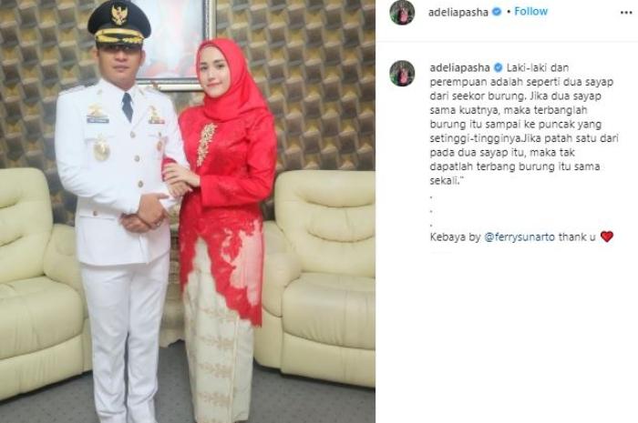 Pasha Ungu dan Adelia Pasha. (Instagram/@adeliapasha)