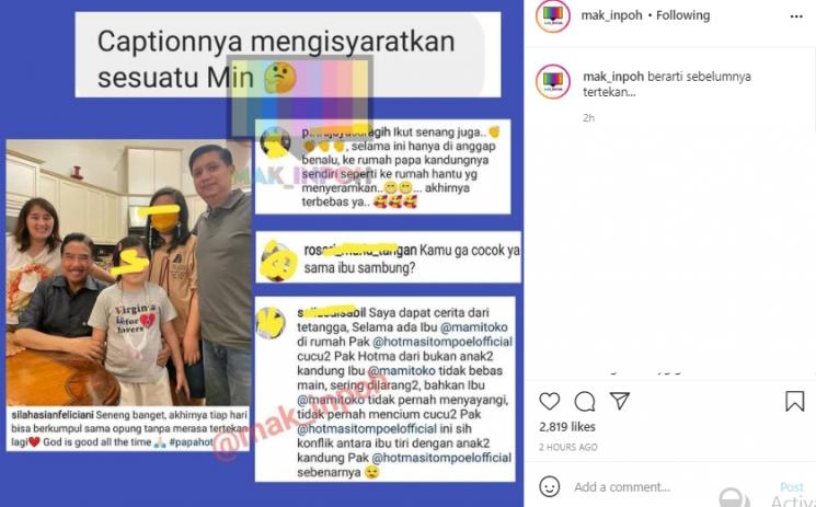 Postingan putri Hotma Sitompul (Instagram.com)