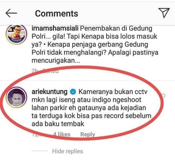 Komentar Arie Untung (Twitter.com/Tubirfess)
