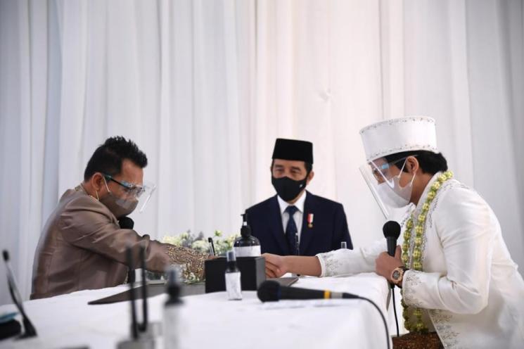 Pernikahan Atta Halilintar dan Aurel Hermansyah. (Lukas - Biro Pers Sekretariat Presiden)