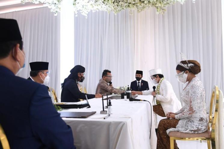Pernikahan Atta Halilintar dan Aurel Hermansyah. (Lukas - Biro Pers Sekretariat Presiden)