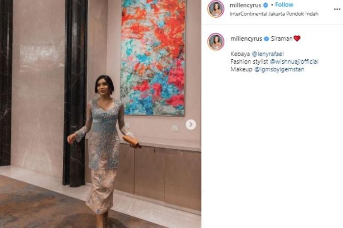 Millendaru di rangkaian pernikahan Aurel Hermansyah. (Instagram/@millencyrus)