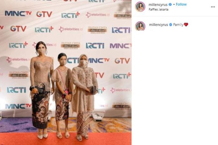 Millendaru di rangkaian pernikahan Aurel Hermansyah. (Instagram/@millencyrus)