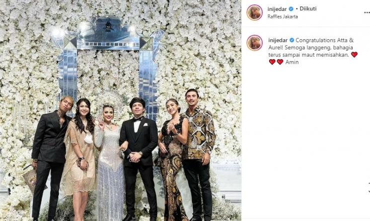 Jessica Iskandar dan Young Lex di pernikahan Atta dan Aurel (Instagram/@inijedar)
