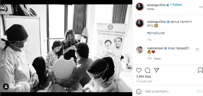 Wulan Guritno dan Adilla Dimitri kompak temani putra saat sunat (Instagram.com)