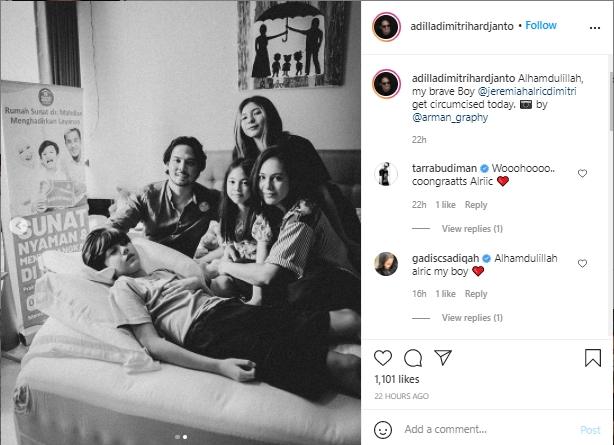 Wulan Guritno dan Adilla Dimitri kompak temani putra saat sunat (Instagram.com)