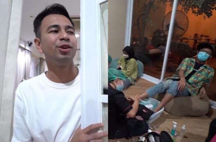 Nagita Slavina ajak karyawan menicure pedicure. (Youtube/RANSEntertainment)
