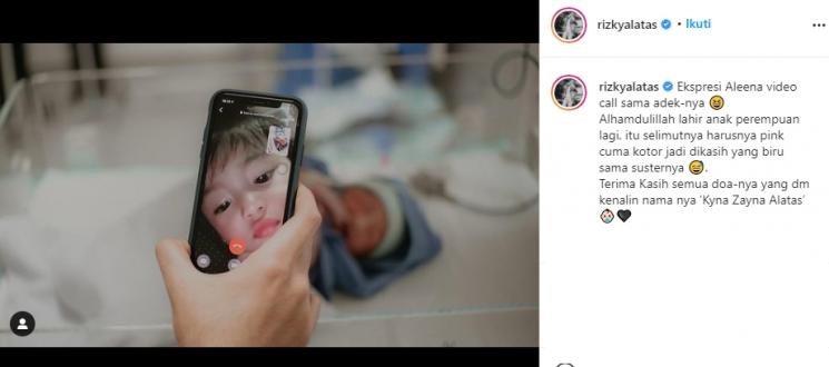 Adzana Bing Slamet melahirkan anak kedua (Instagram/@rizkyalatas)