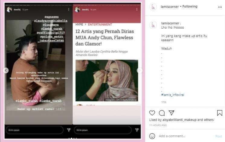Andy Chun disebut lakukan pelecehan. (Instagram/@lamiscorner)