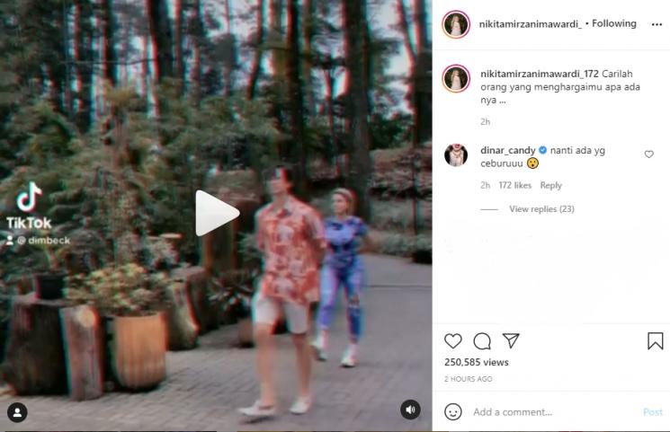 Nikita Mirzani dan Dimas Beck. (Instagram/nikitamirzanimawardi_172)